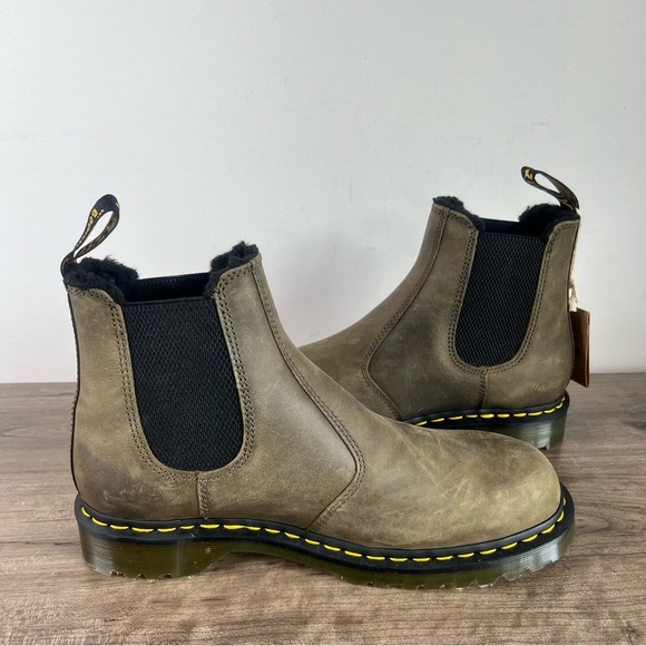 Dr. Martens 2976 Fleece Lined Olive Unisex Chelsea Boot Size 11 or 12 SKU#241009 - Picture 7 of 11